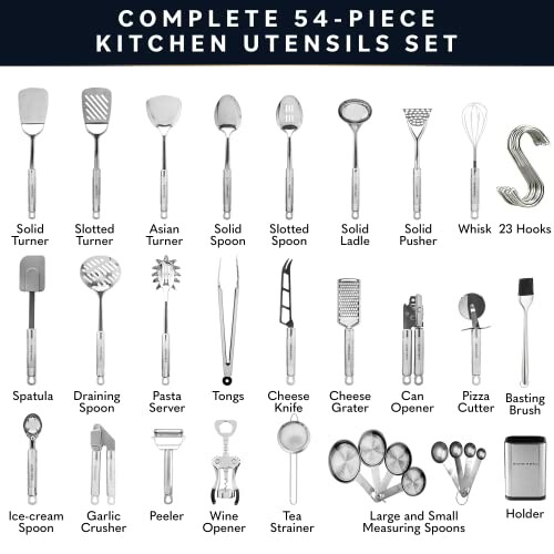 Complete 54-piece kitchen utensils set with various tools