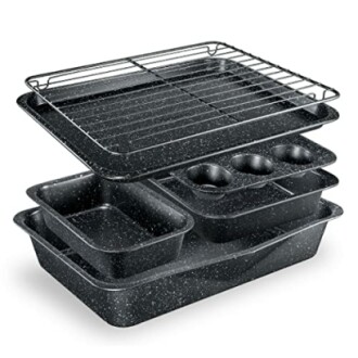 Granitestone Black 6 Pc Stackable Nonstick Bakeware Set