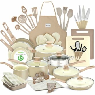 Nutrichef 54-Piece Marble Non-Stick Cookware and Bakeware Set