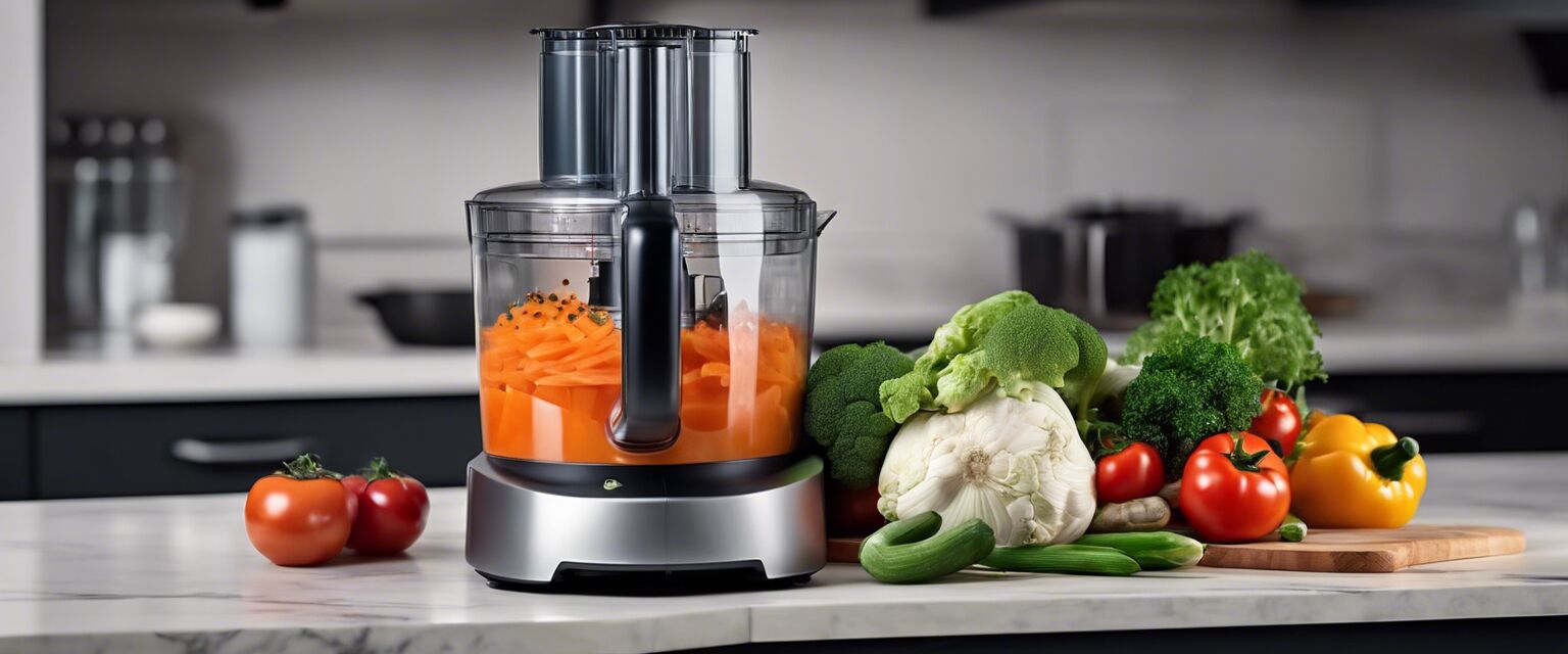 Food processor with vegetables