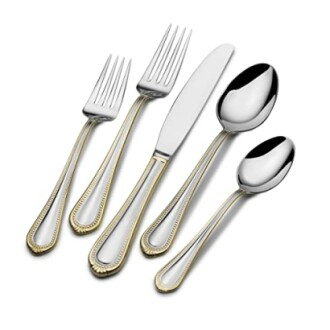 Mikasa Gold Accent Regent Bead Flatware Service for 12