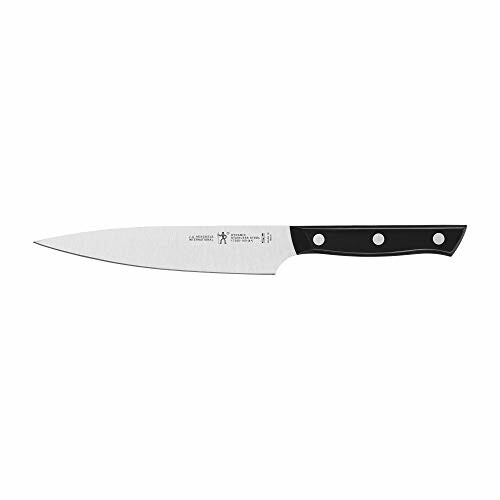 Stainless steel chef knife with black handle