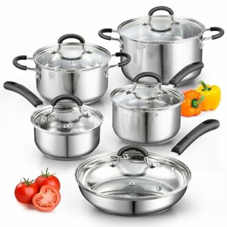 Cook N Home Stainless Steel Cookware Sets 10-Piece