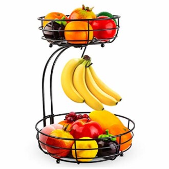 Auledio Iron 2-Tier Countertop Fruit Basket Bowl Storage